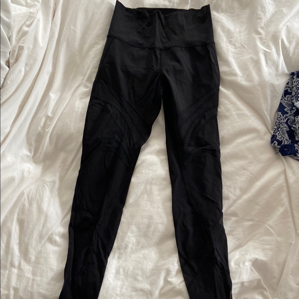 Black Lululemon Leggings with Mesh details